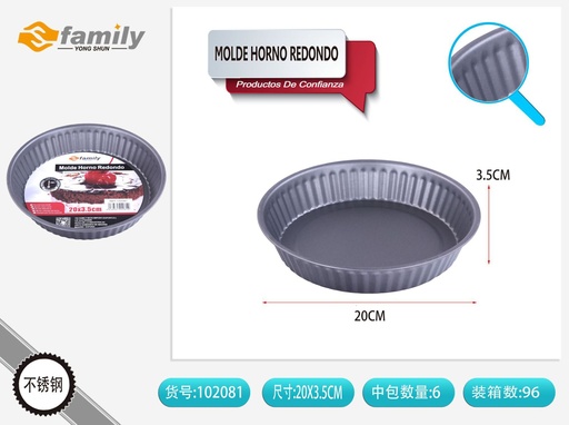 [102081] Producto para moldear al horno redondo 20x3.5cm - Moldes para repostería