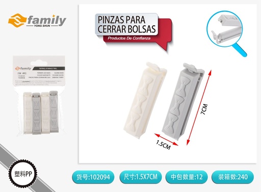 [102094] Pinzas para cerrar bolsas 4 pcs - Accesorios de cocina