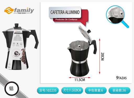 [102235] Cafetera de aluminio negro mate