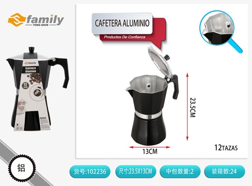 [102236] Cafetera de aluminio 12 tazas