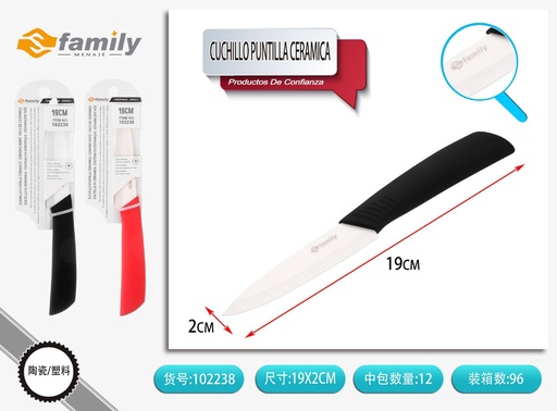 [102238] Cuchillo puntilla cerámica 19 cm - Utensilios de cocina
