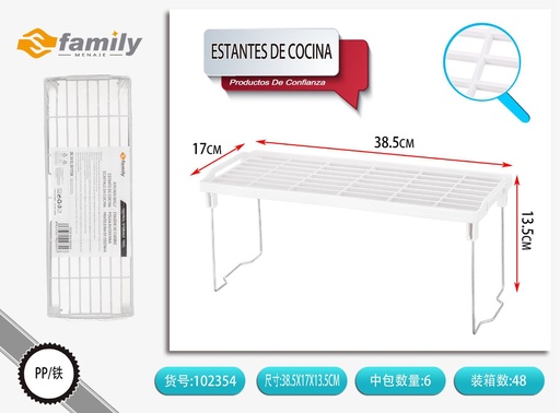 [102354] Estante de cocina 38.5x13.5x17cm para almacenamiento y organización