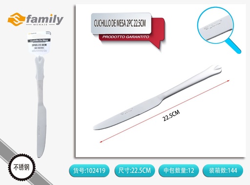 [102419] Cuchillo de mesa con forma de gota 2 piezas 21.8 cm - Cubiertos de mesa