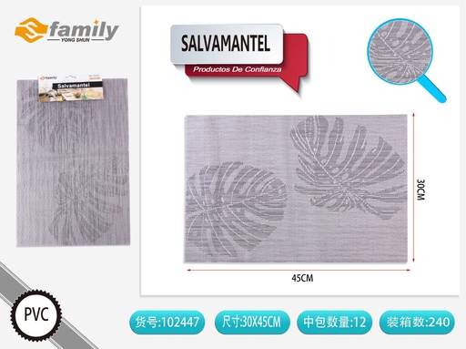[102447] Salvamanteles 30*45 cm color gris plateado - Accesorios de mesa