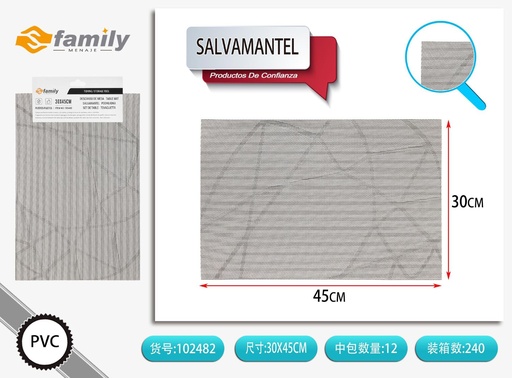 [102482] Salvamanteles 30*45 cm color plateado - Accesorios de mesa