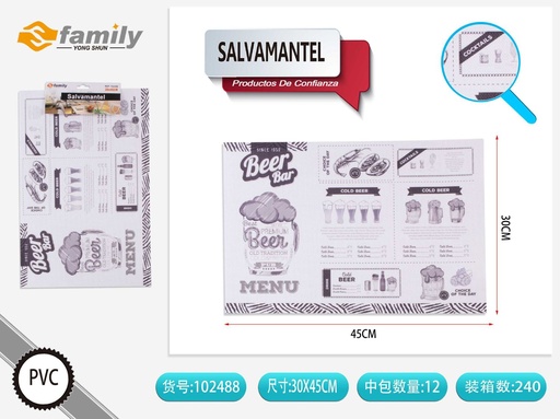 [102488] Salvamanteles blanco 30*45CM - Utensilios de mesa 