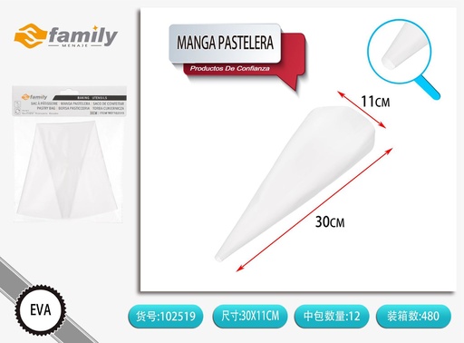 [102519] Manga pastelera de silicona transparente 30 cm - Utensilios de repostería