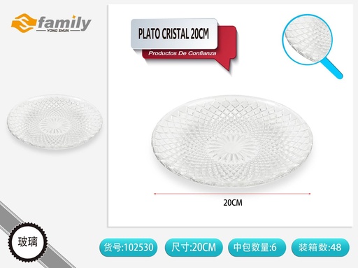 [102530] Plato de cristal 20cm WW-8P - Utensilios de cocina