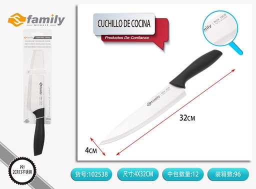 [102538] Cuchillo de cocina con mango negro 32cm - Utensilios de cocina