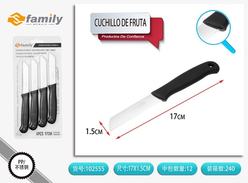 [102555] Cuchillo de fruta 4" / 0.8 mm 4 piezas - Utensilios de cocina