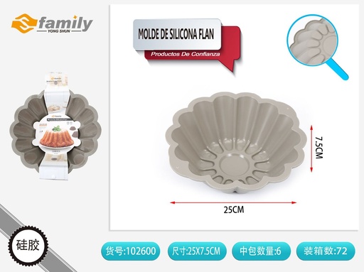 [102600] Molde de silicona flan 25x7.5cm - Utensilio de cocina para repostería