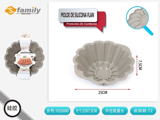 [102600] Molde de silicona para flan 25x7.5cm para repostería