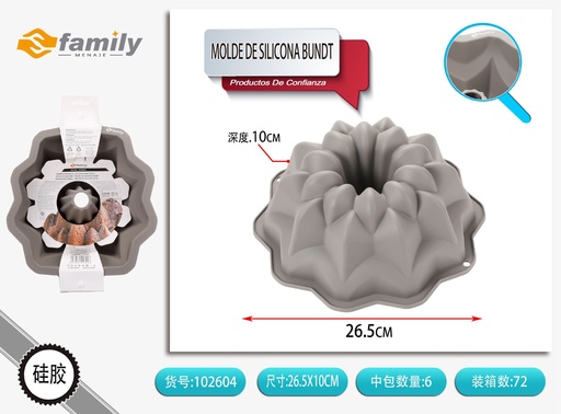 [102604] Molde de silicona Bundt 27*10cm - Utensilios de repostería