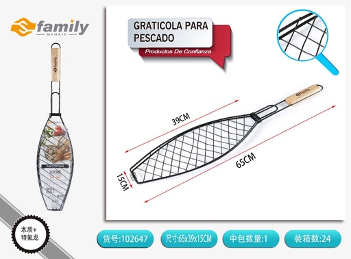 [102647] Parrilla para pescado 65x39x15cm - Utensilios de cocina