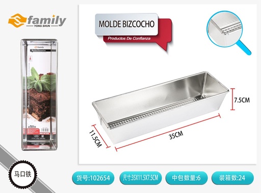 [102654] Molde para bizcochos 35x11x7.5 cm 0.2mm - Utensilios de repostería