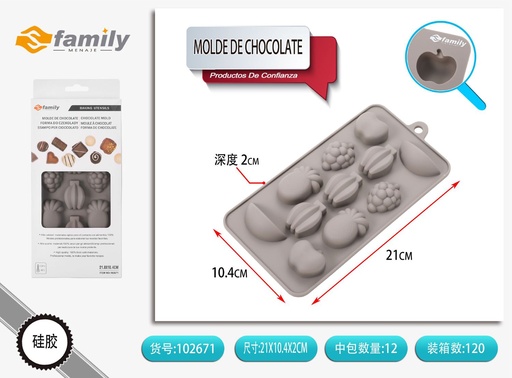 [317102671] Molde de chocolate 21.3*10.5*2 cm - Moldes para repostería