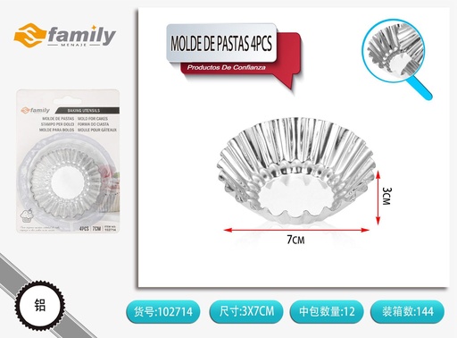 [102714] Molde de pastas para tartas 4 piezas