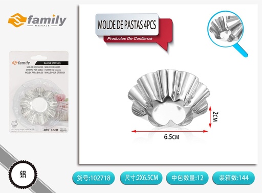 [102718] Molde de pastas 4pcs en forma de flor para repostería
