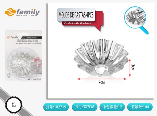 [102719] Molde de pastas de nieve 4pcs para repostería