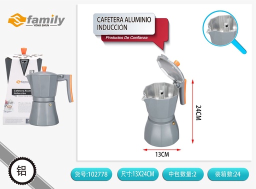 [102778] Cafetera de aluminio inducción 12 tazas - Utensilios de café