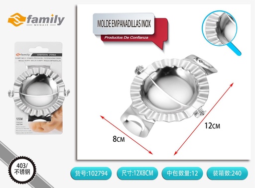 [102794] Molde empanadillas inox 12*7.5cm - Utensilios de cocina