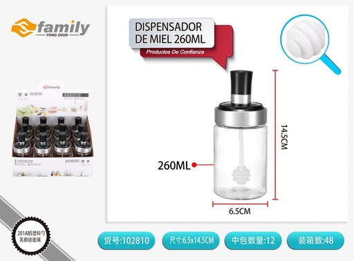 [102810] Dispensador de miel de vidrio 260ml - Artículos de cocina
