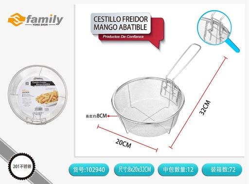 [102940] Cestillo freidor mango abatible 20cm para frituras