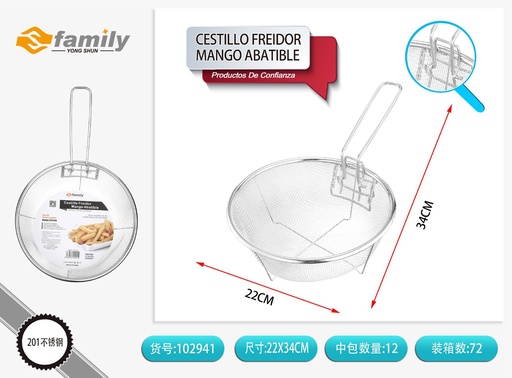 [102941] Cestillo freidor con mango abatible 22cm para cocina