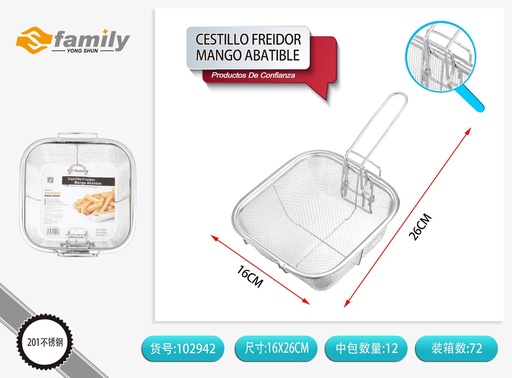 [102942] Cestillo freidor mango abatible 16x16 cm - Utensilios de cocina