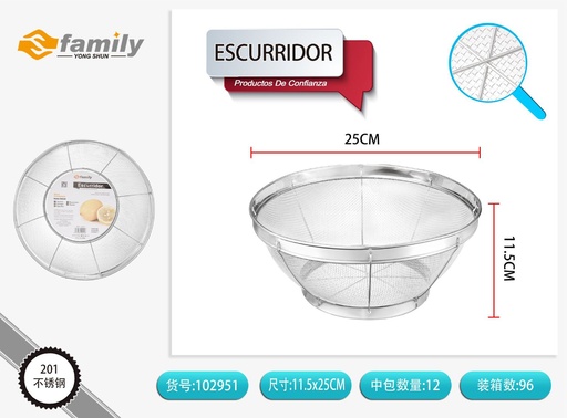 [102951] Escurridor 25 cm - Red de escurrido de acero