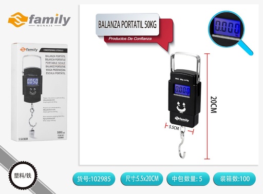 [102985] Balanza portátil 50kg para equipaje o uso doméstico