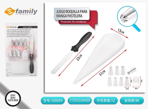 [103059] Juego boquilla para manga pastelera 10 pcs - Utensilios de cocina