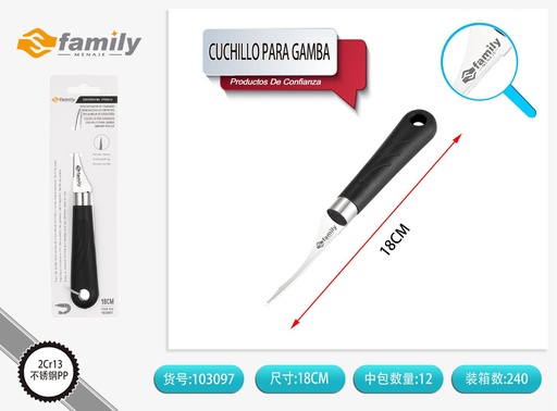 [103097] Cuchillo para gambas plástico de 15 cm - Utensilios de cocina