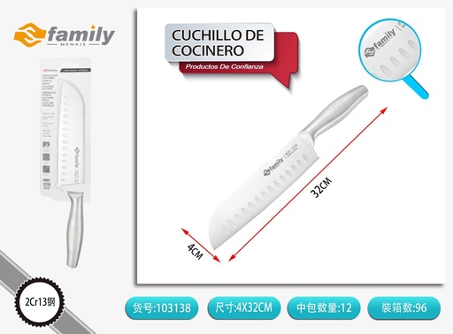 [103138] Cuchillo de cocinero 31 cm con mango hueco - Utensilios de cocina