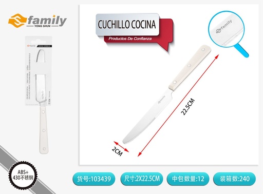 [103439] Cuchillo de cocina de plástico 22.5x2 cm - Utensilios de cocina
