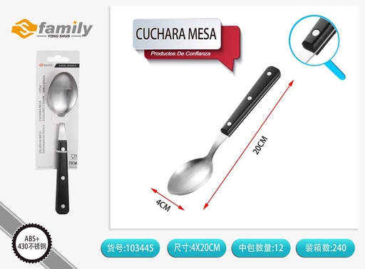 [103445] Cuchara mesa plástico 20.5cm - Cubiertos desechables