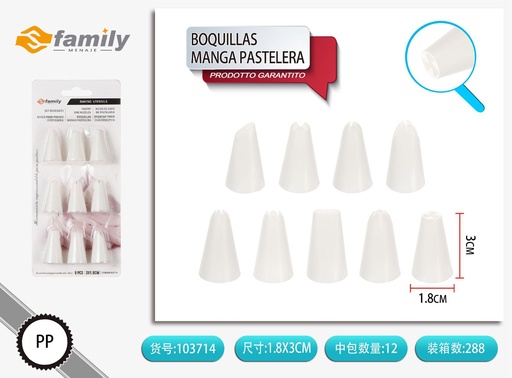[103714] Boquillas para manga pastelera 9PC 3.1*1.8CM - Herramientas de repostería