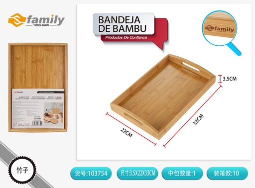 [103754] Bandeja de bambú 33x22cm para cocina