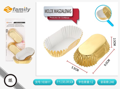 [103811] Molde Magdalenas 12*8cm, 20pcs - Utensilios de repostería