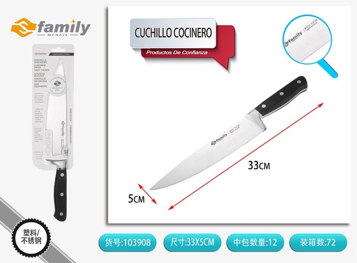 [103908] Cuchillo chef con mango de acero - Utensilios de cocina