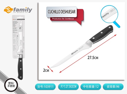 [103911] Cuchillo deshuesador con mango de acero para cocina