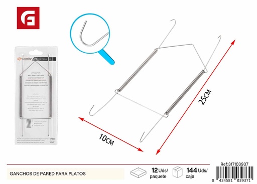 [317103937] Ganchos de pared para platos 19x7cm - Organizadores de cocina