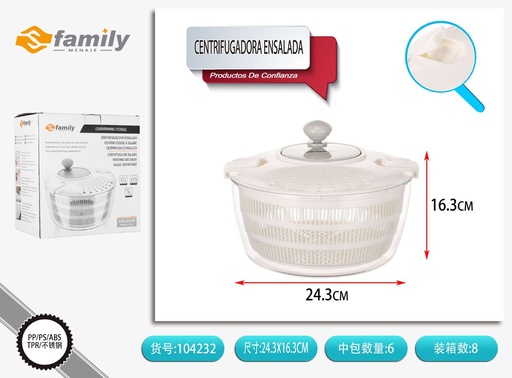 [104232] Centrifugadora ensalada 24.33*16.3cm - Utlización en cocina