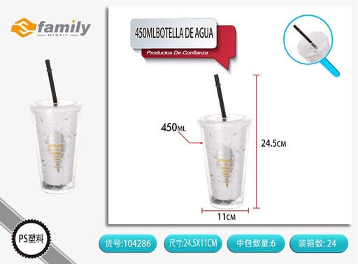 [104286] Botella de agua de 450ml con doble capa - Bebidas