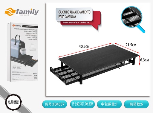 [104557] Cajón de almacenamiento para cápsulas de café 40.5x21.5x6.3cm