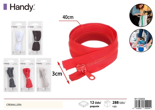 [130004] Cremallera fina de 40 cm - Mercería y accesorios