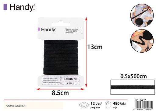 [130049] Goma elástica negra 0.5cm*5m para costura y manualidades