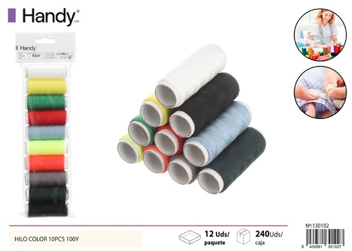 [130102] Hilo color 10 pcs 100 yds - Kit de costura y accesorios