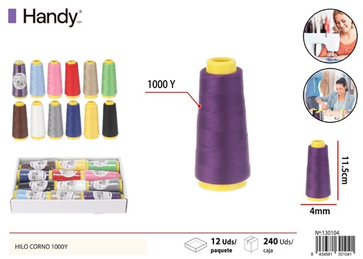 [130104] Hilo de corno pequeño colorido 1000 yds - Kit de costura y accesorios