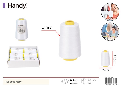 [130109] Hilo cono blanco de 4000Y - Materiales de costura